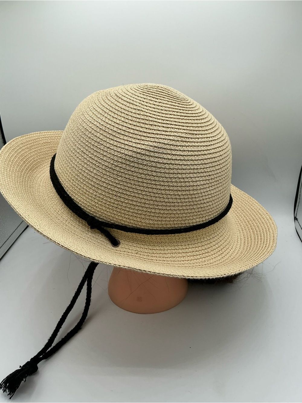 FURTALK wide brim sun hat tightly woven paper straw, offers UPF 50+ size L